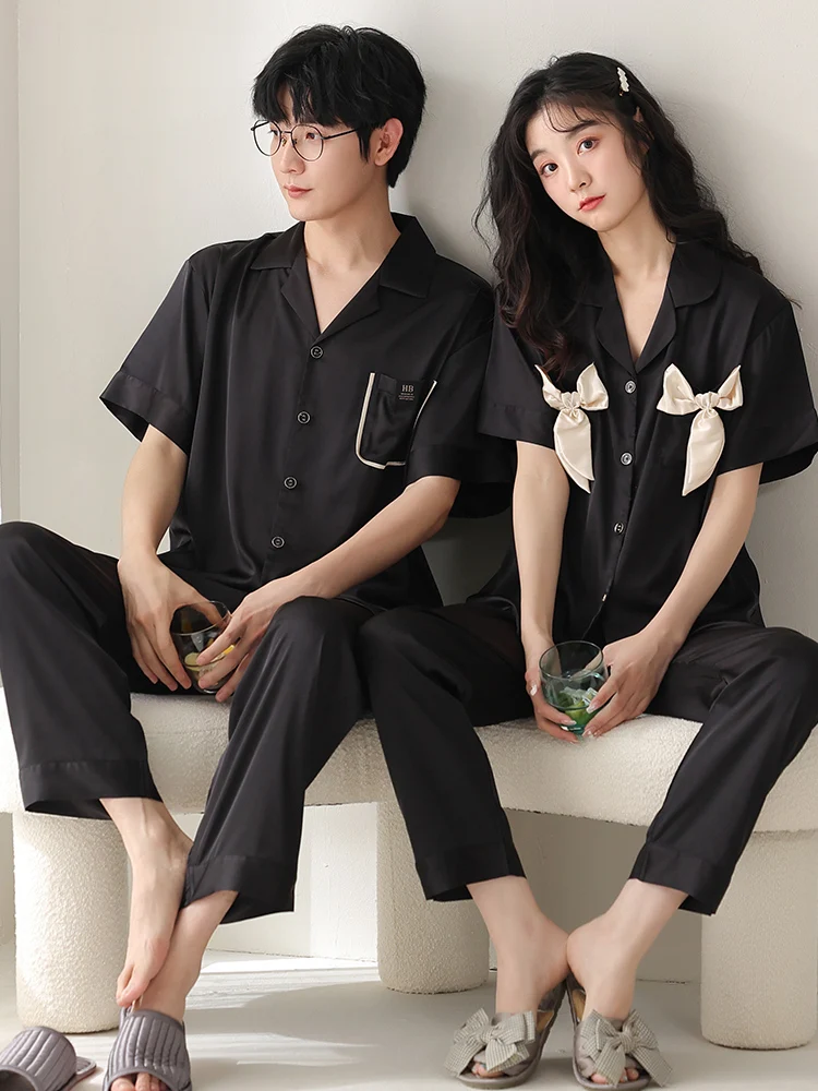 conjunto-de-ropa-de-casa-de-seda-helada-para-parejas-verano-manga-corta-sensacion-fresca-novedad-2024-pantalones-largos-casuales-de-seda-dulce-y-lindo
