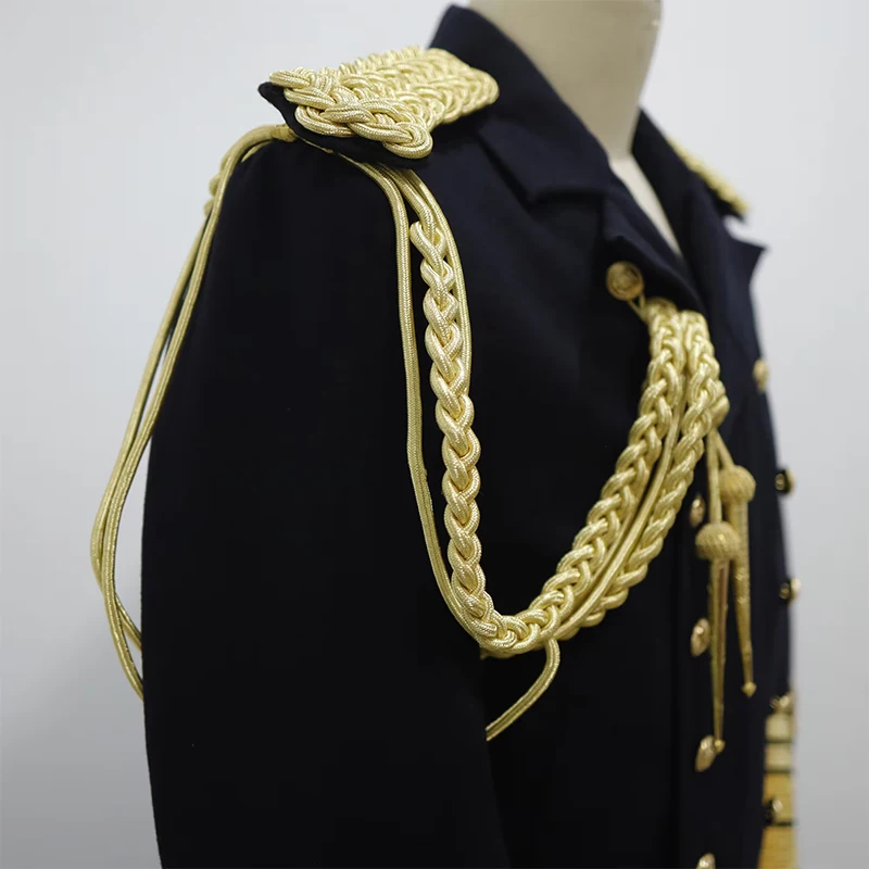 Spallina con cordino per spalla Aiguillette Golden Bullion per cerimonia uniforme Abito da sposa Spalline per prestazioni in costume da sposo