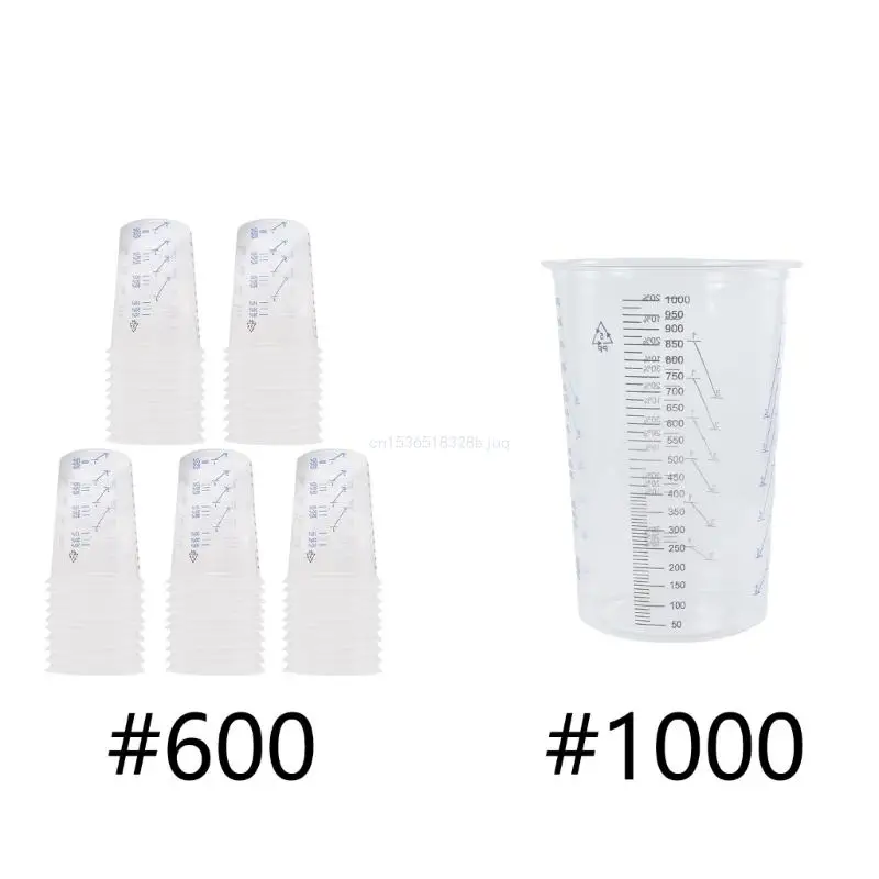 

50Pcs Clear Plastic Graduated Cups for Efficient Mixing in Various Applications Dropship