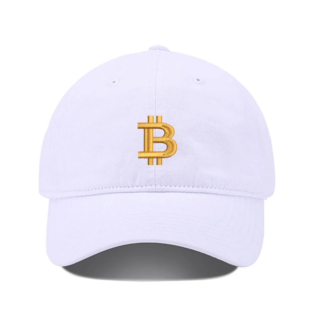 Lyprerazy Baseball Hat Bitcoin BTC Unisex Embroidery Baseball Cap Washed Cotton Embroidered Adjustable Cap