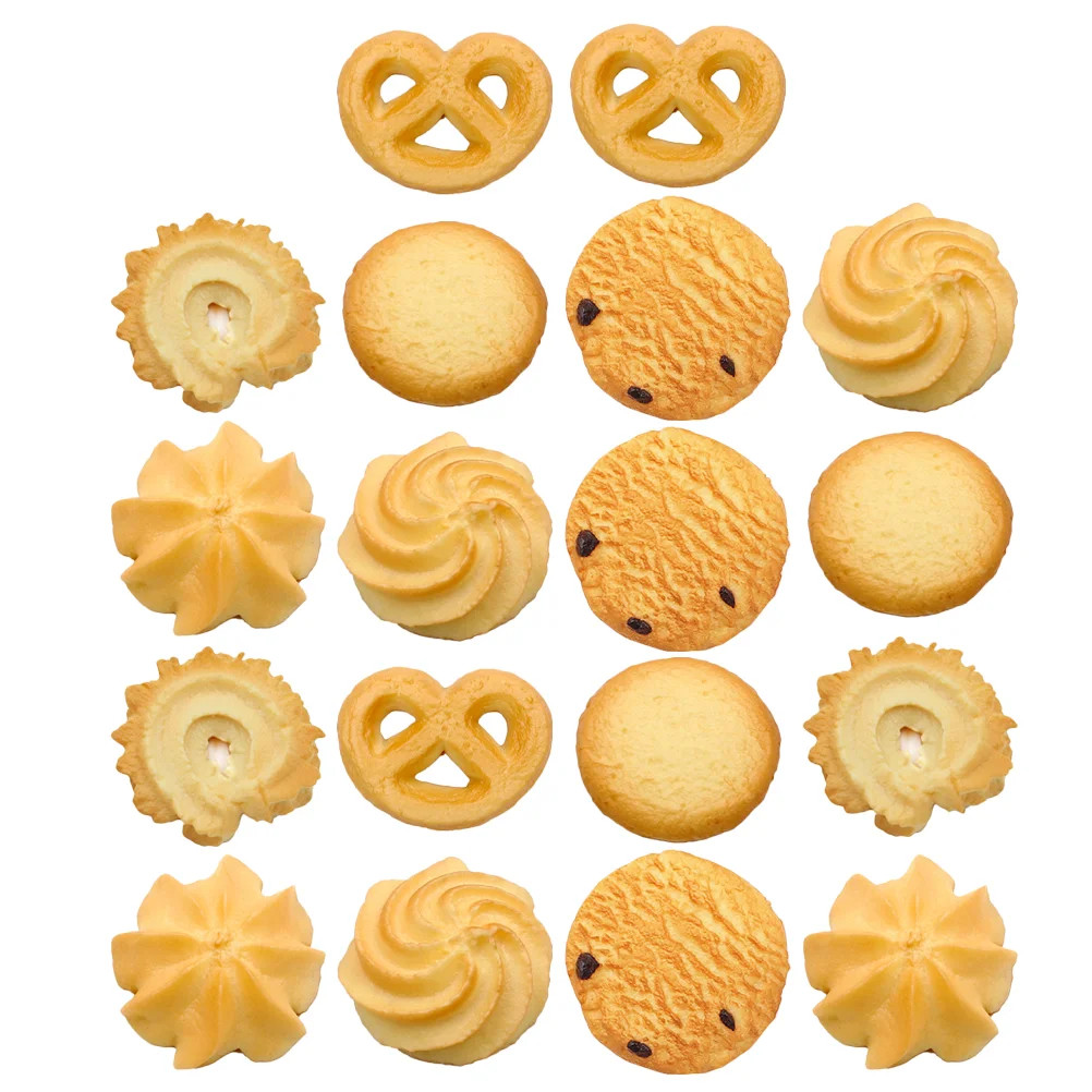 

18 Pcs Cookies Model Mini Toys Biscuit Realistic Food Dessert Outdoor Simulation Pvc Prop Child