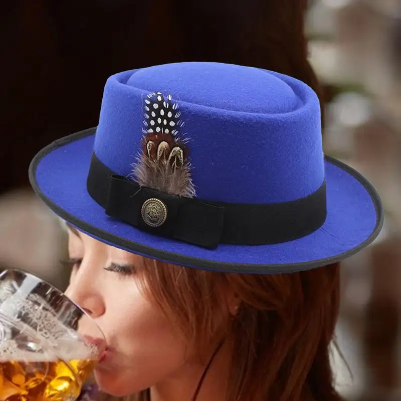 Oktoberfest Hat Costume German Hat Oktoberfest Outfits Women Oktoberfest Costume Accessories With Feathers Emblems For