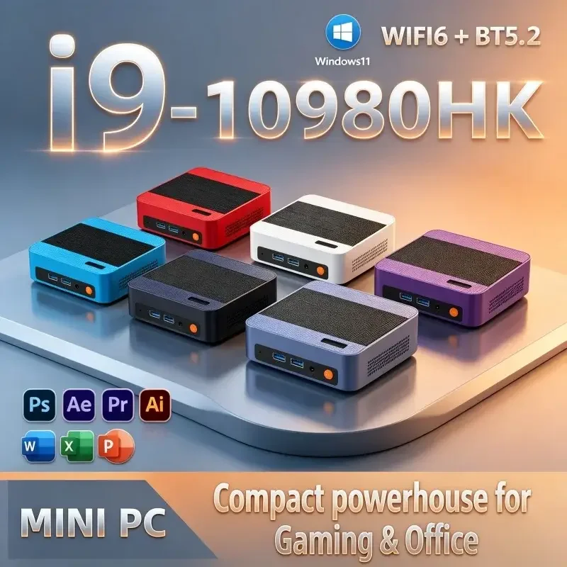 2026 New Gaming Mini PC Intel Core I9 10980HK Windows 11 16GB RAM 1TB SSD WiFi6 BT5.2 Desktop Mini Computer For Gaming Office