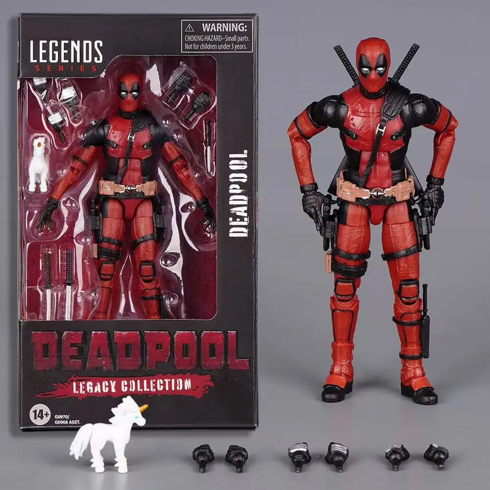 SHF Marvel X-Men ตุ๊กตาอนิเมะ Deadpool ขนาด6นิ้ว, ของสะสมแบบตุ๊กตาขยับแขนขาได้ทำมือน่ารักตลกของขวัญเครื่องประดับตั้งโต๊ะ