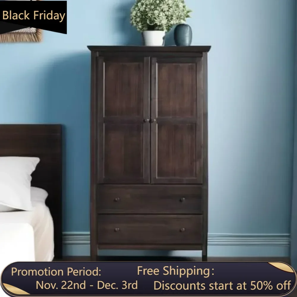 

2 wardrobes, solid wood and Expresso finish