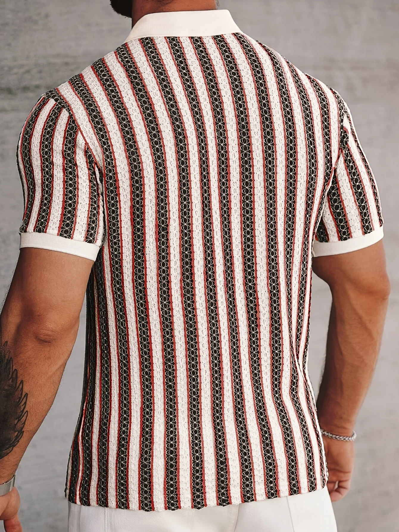 Summer Men's Polo Shirts 2026 Stripe Design Ice Silk Short Sleeve Cool Touch Breathable Casual Outdoor Polo Shirt for Men