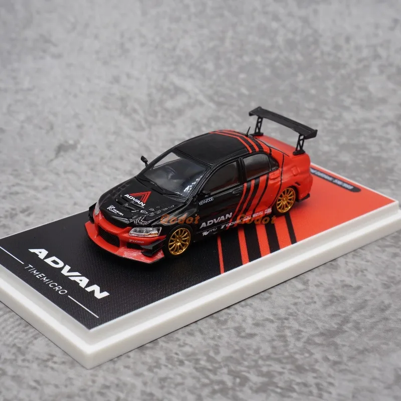 

TM 1:64 Mitsubishi EVO 9th generation ADVAN painted open-lid miniature alloy car model, boys' toy, adult collectible ornament.