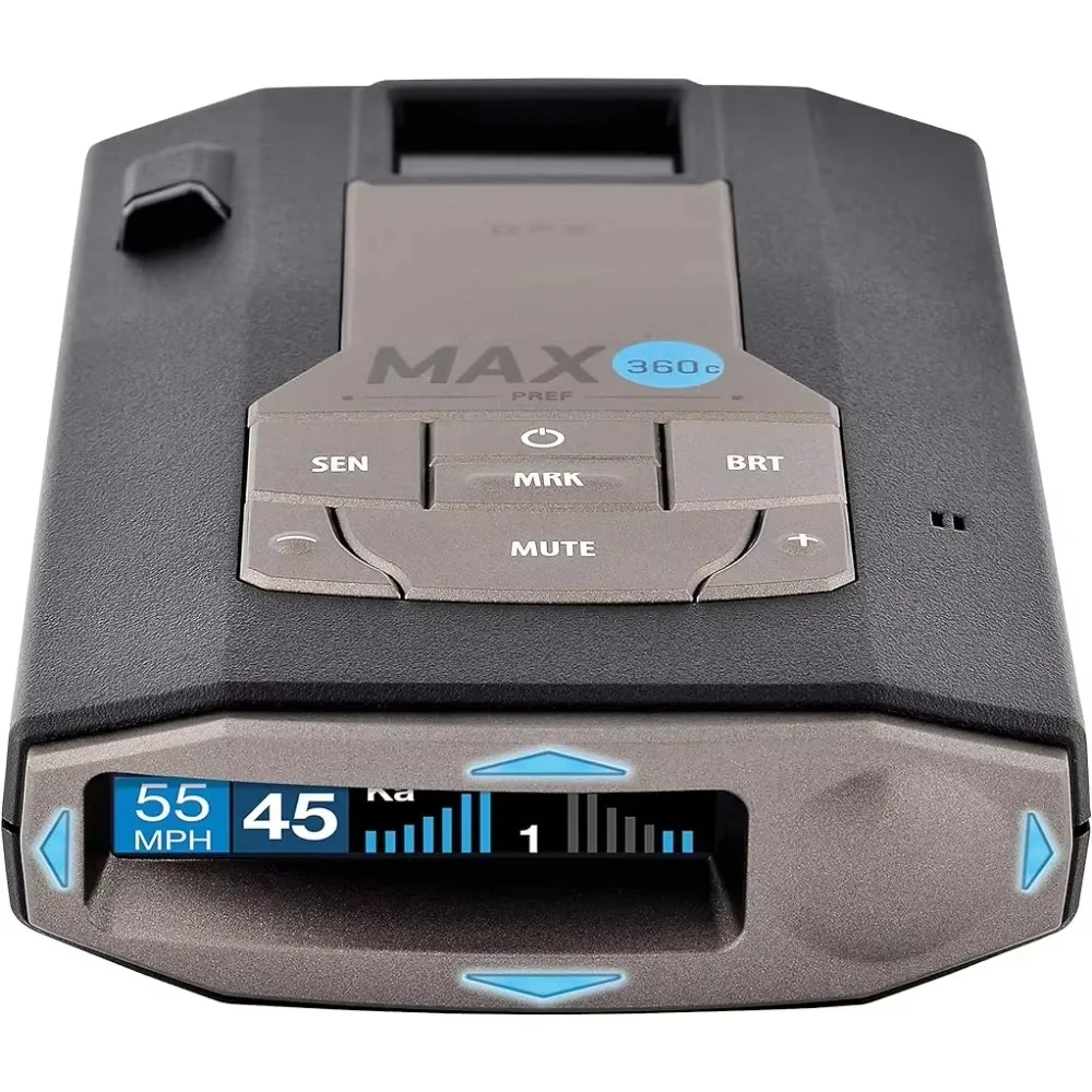 MAX360C Laser Radar Detector - WiFi and Bluetooth Enabled, 360° Protection, Extreme Long Range, Voice Alerts, OLED D