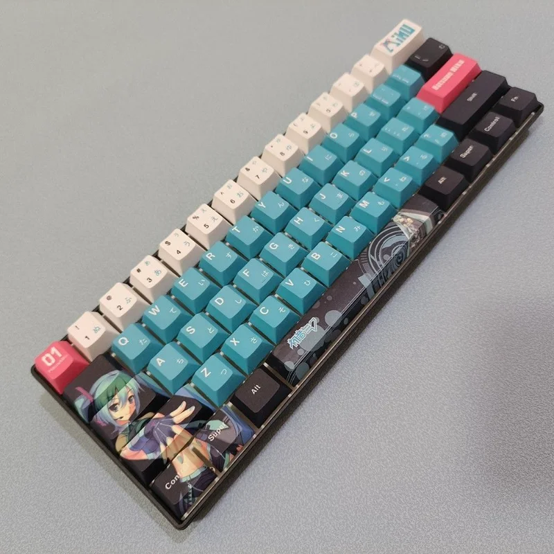 

Anime Hatsune Miku keycaps ACGN cute peripheral PBT five-sided heat sublimation original height mechanical keyboard keycaps