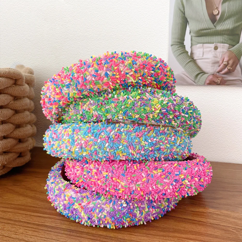 Sweet Candy-Colored Wide-Brimmed Sponge Headband Hair Accessory For Women