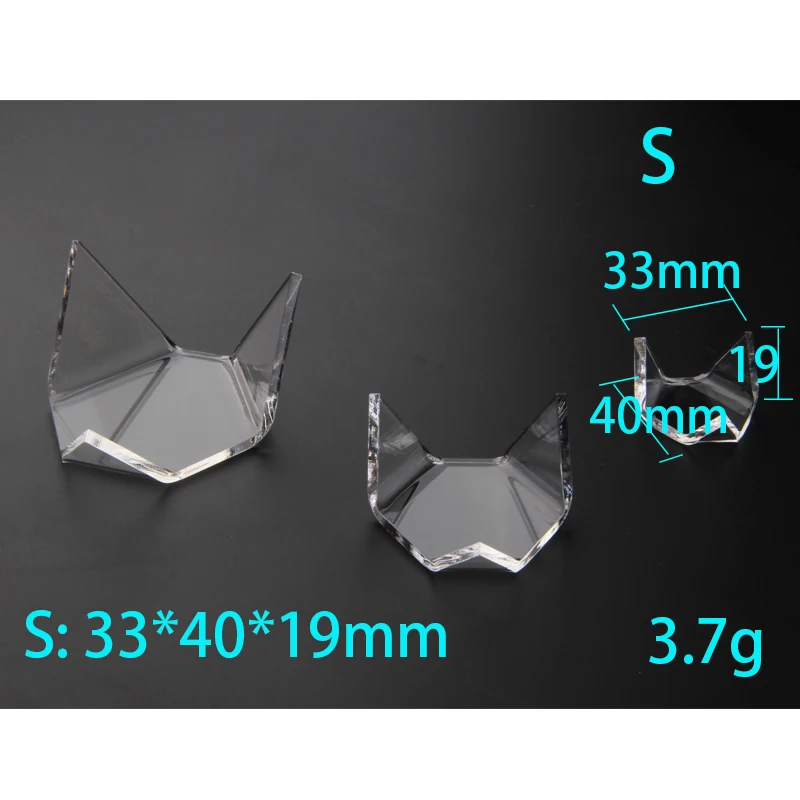 Triangle acrylic holders for mineral stone display rack and stand crystal stand