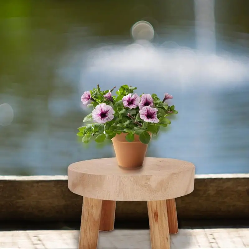 Garden Flower Pot Stand Wooden Plant Stand Flower Pot Base Holder Stool For Gardening Interior Decoration Living Room