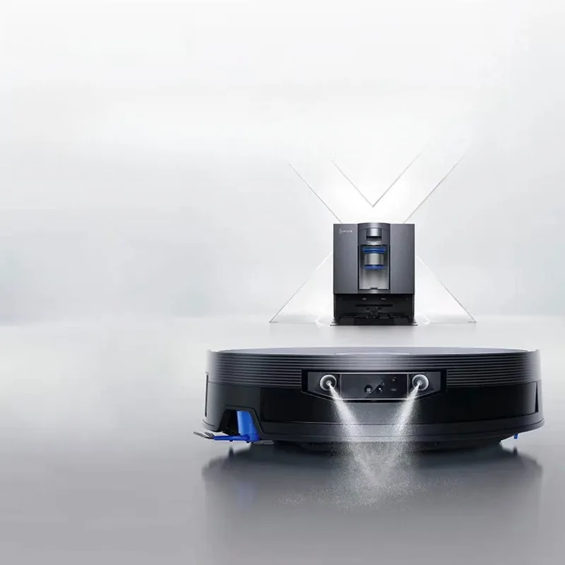 Sweeping robot sweeping, mopping, drying, automatic dust collection, smart stain spraying and dissolving drum