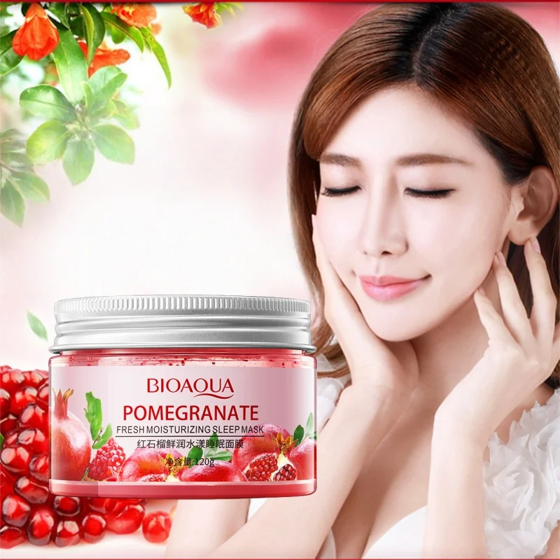 

120g Pomegranate Fresh Moisturizing Sleeping Mask, Contains Pomegranate Fruit Extract, Moisturizes the Skin, Makes It Soft and Smooth, Provides Daily Skin Care