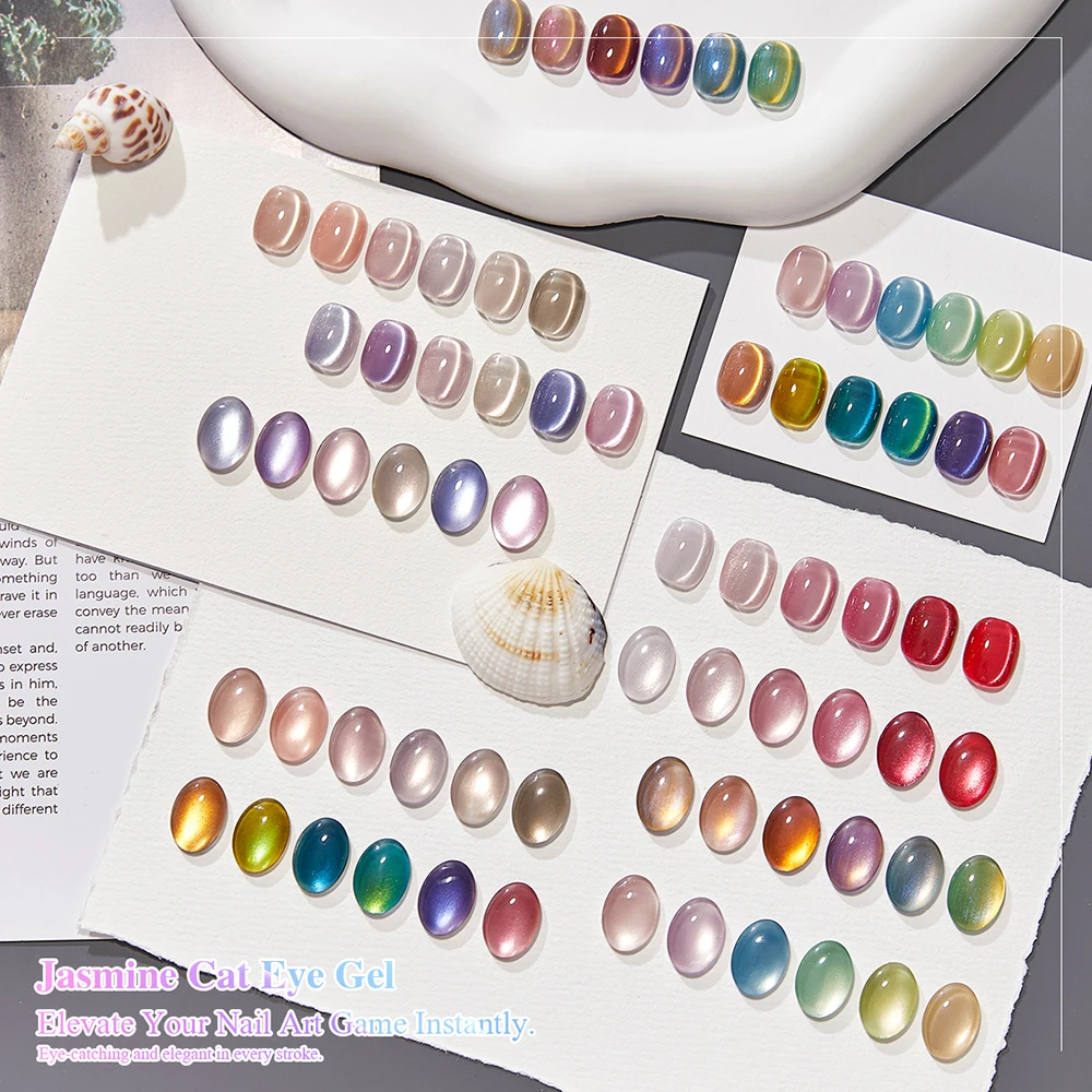 

Vendeeni 36 Colors/set Pearl shell Crystal Cat Eye Gel Gold Glitter Magnetic Gel Nail Polish With Color Card TPO/HEMA FREE
