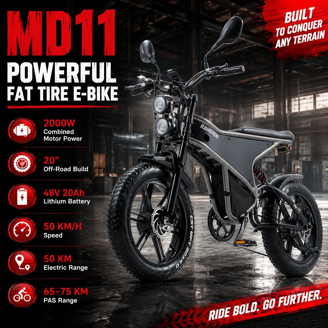 1000W Dual Motor E-Bike Off Road Electric Bike for Adults 48V 20Ah Lithium Battery 20 Inch Fat Tire Shimano 7 Speed E-Bike