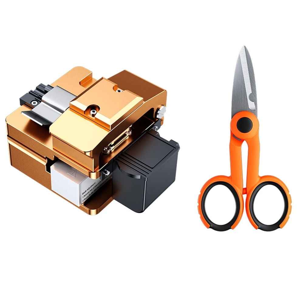 

Fiber Optic Cleaver+ S09 Kevlar Scissors Light Optical Fiber Fusion Splicer Cutter FTTH Fiber Cold Connection Tool Kit