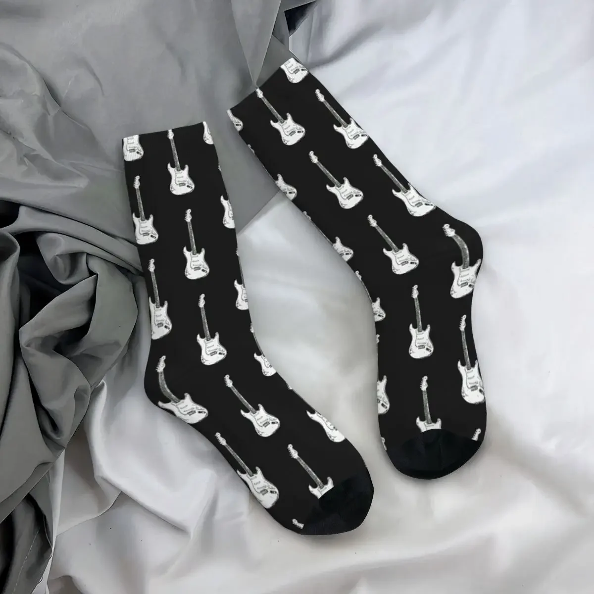 Guitar Design Socks Harajuku Super Soft Stockings All Season Long Socks Accessories for Unisex Gifts