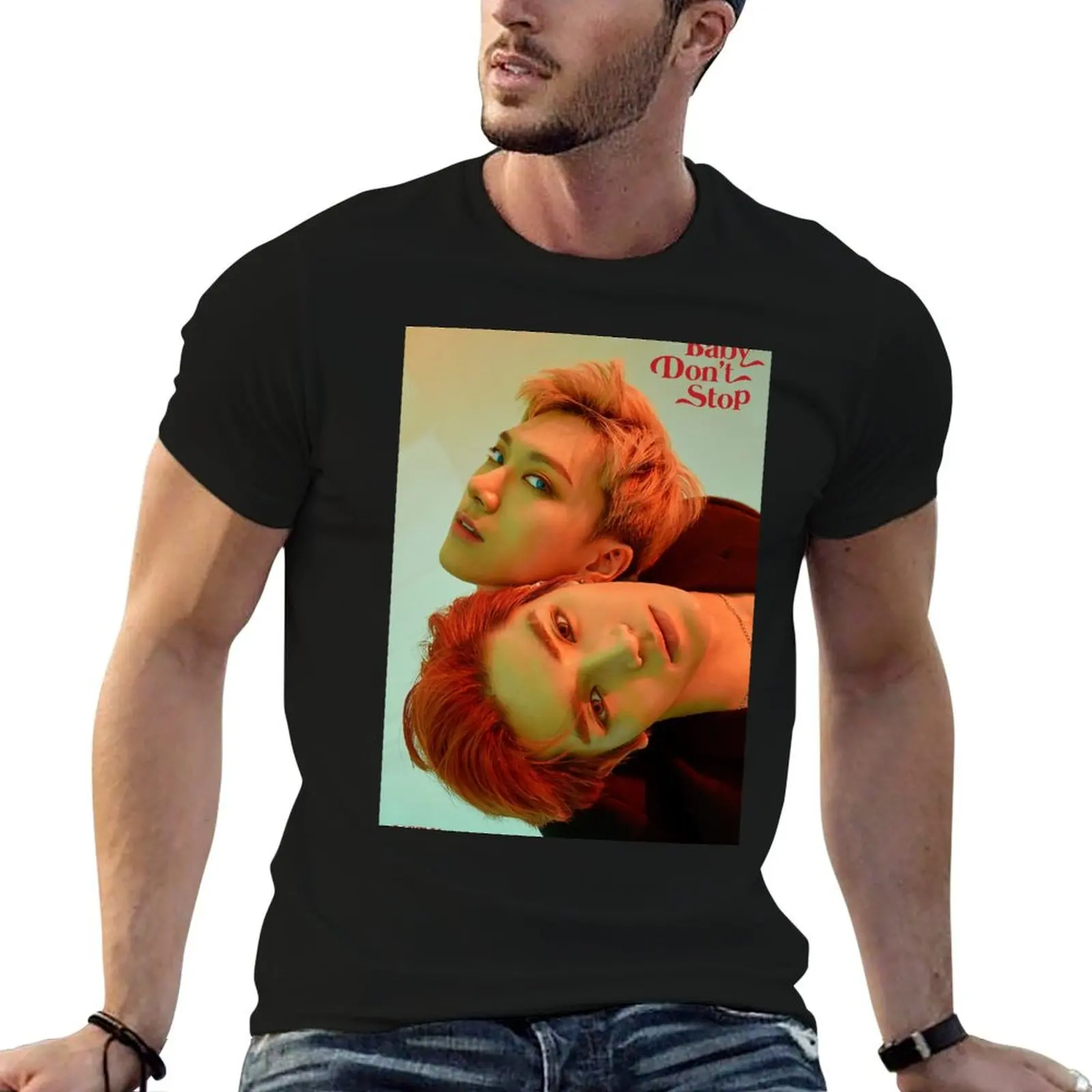 

NCT U Baby Don't Stop Taeyong x Ten T-Shirt t shirts for man graphic tees cotton tshirt 100% T-Shirt