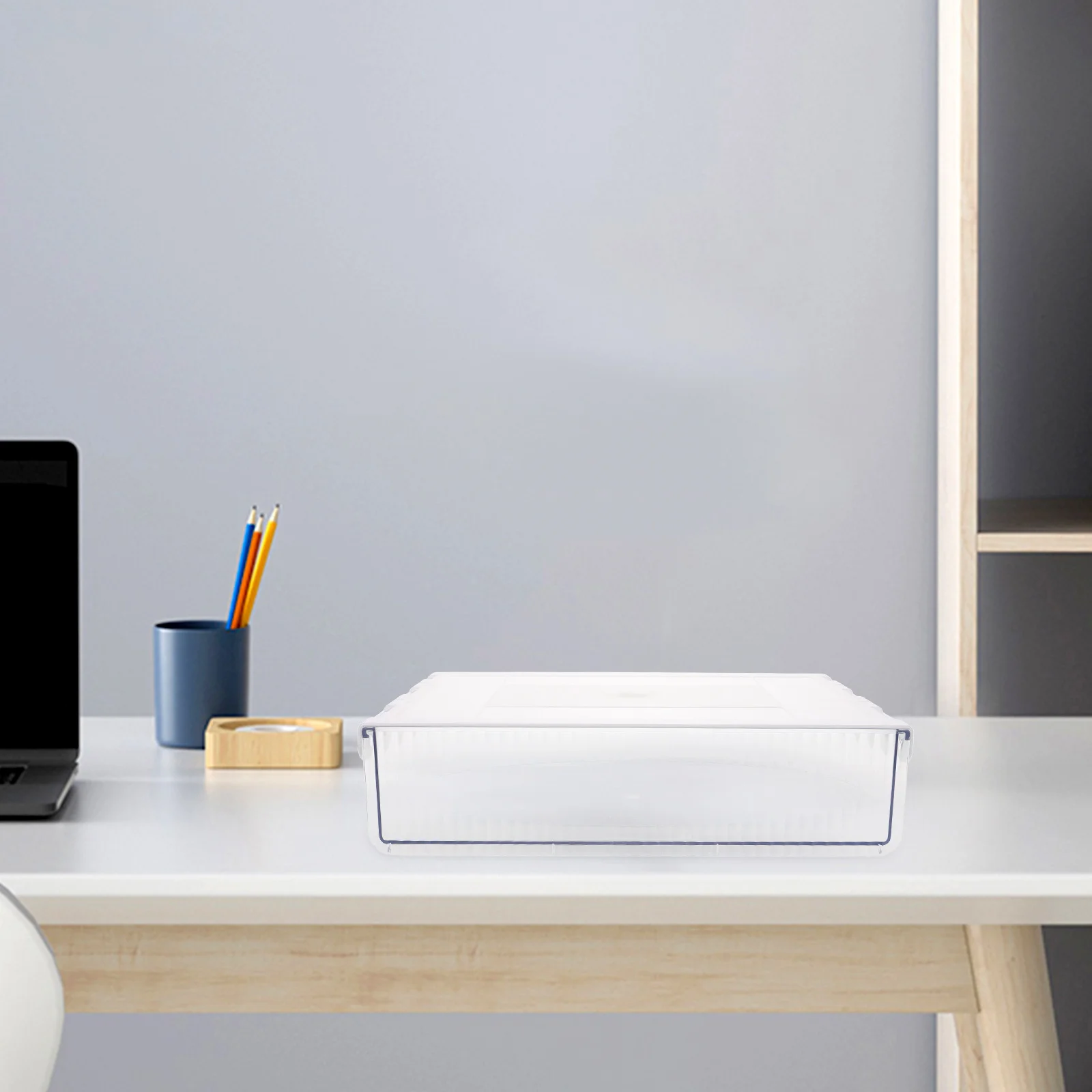 

Under Desk Storage Box Plastic Hidden Drawer Organizer for Office Supplies Cosmetics Desktop Organizer Storage