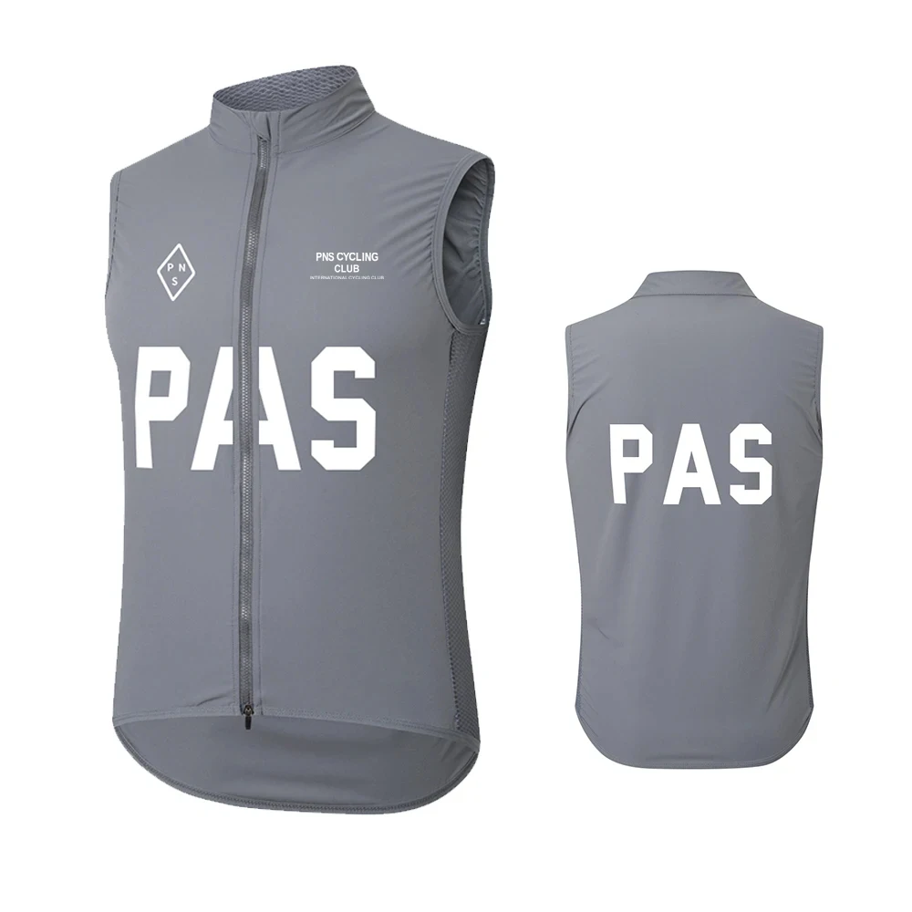 

2023 PNS Lightweight Cycling Gilet Outdoor Windproof Cycling Vest Grey Stretch Fabric Bicycle Clothing With Two Way Zipper