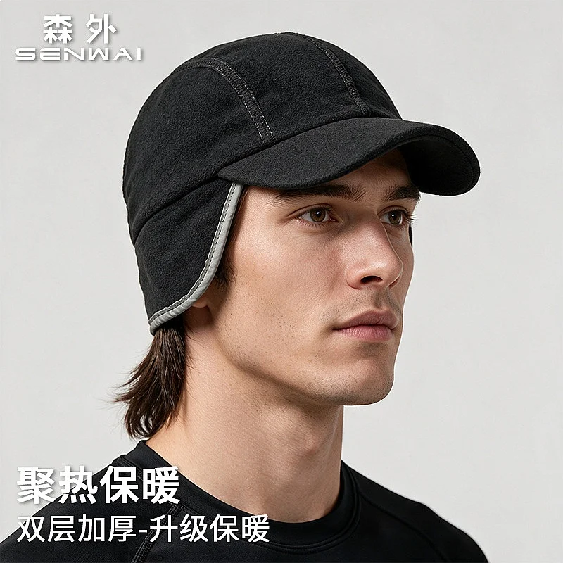 Winter Running Hat Men Thermal Cycling Face Mask Windproof Ski Mask Earflap Beanie Cold Weather