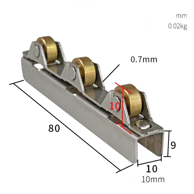2Pcs ruote in rame durevoli Cabinet Glass porta scorrevole rullo morsetto puleggia ruota/per porta in vetro da 10mm che carica 40kg