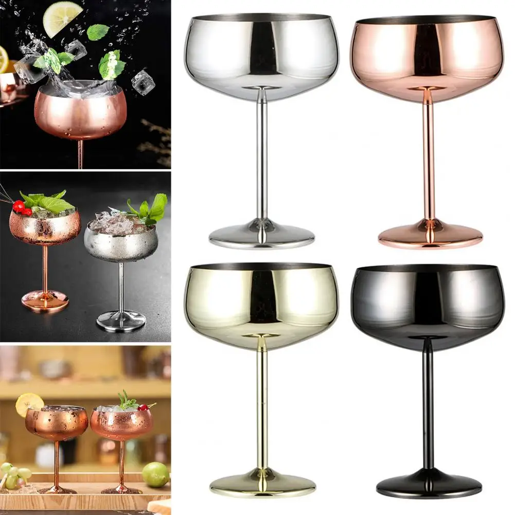 Wine Glass Stainless Steel Wide-mouth Comfortable Grip Bend-resistant Durable Champagne Coupe Glasses Тонкий Бокал. 넓은 술잔