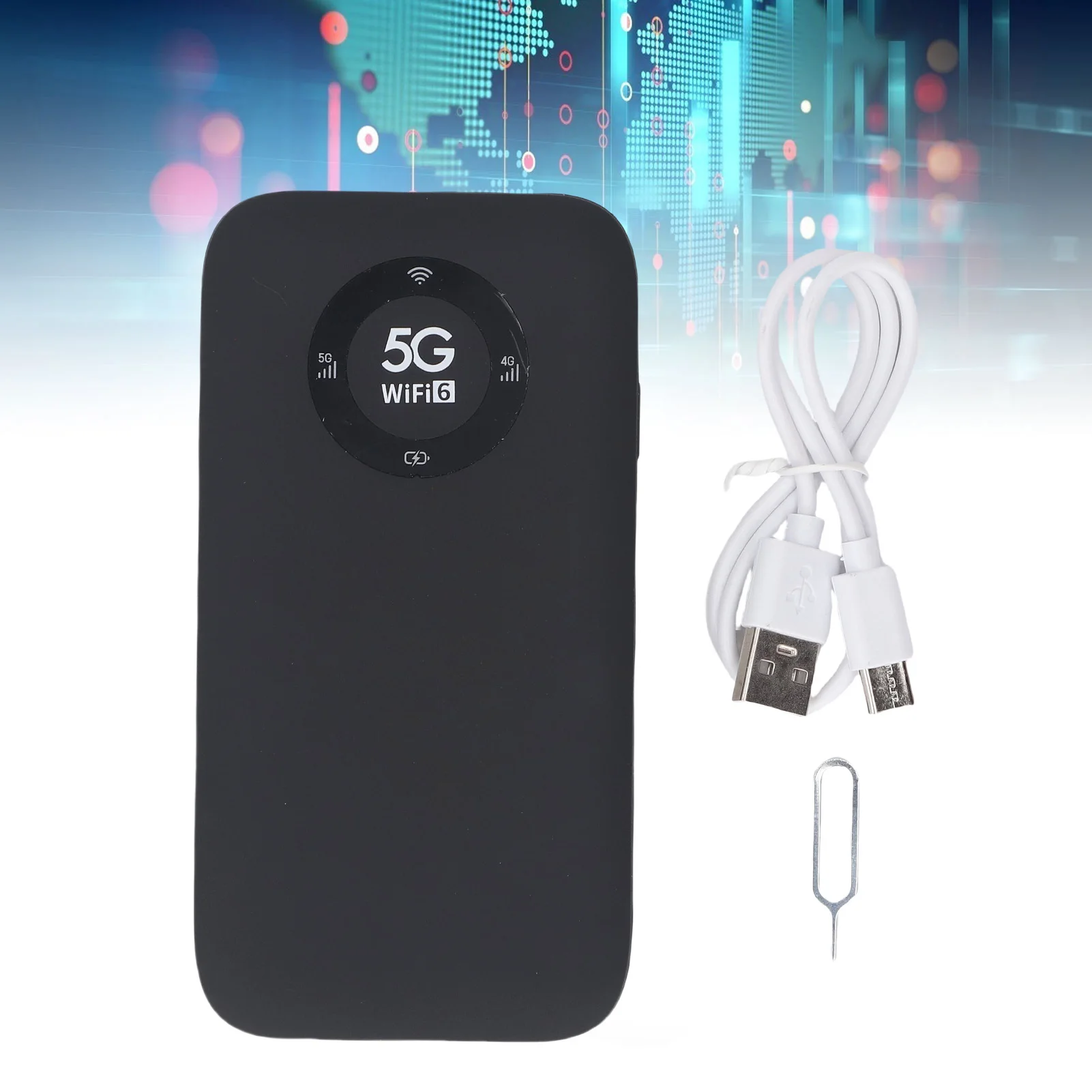 

5G Mobile Hotspot WiFi 6 Portable 16 Users WiFi Device Wireless Router with SIM Card Slot 7100mAh Battery for Travel