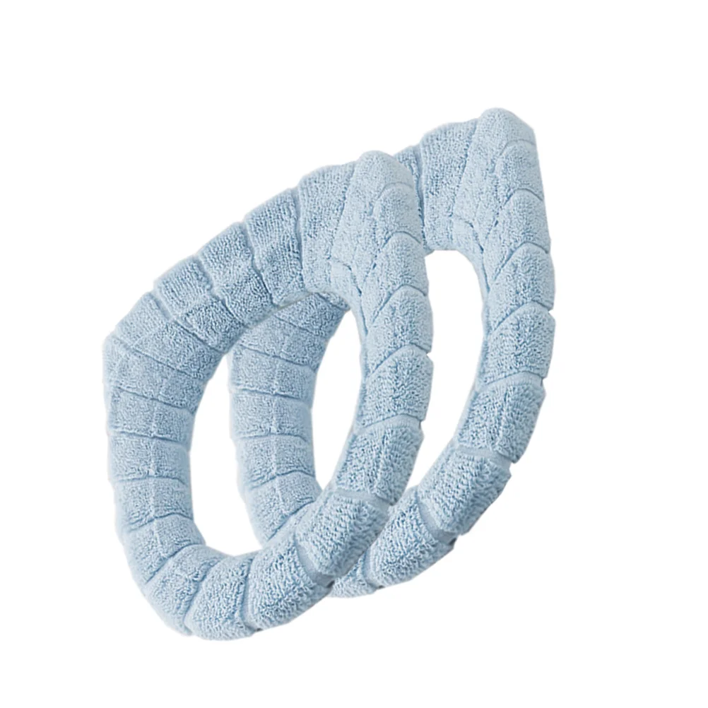 

Warm Winter Non-Slip Thick Acrylic Fiber Toilet Seat Cover -Blue Washable Stretchable Universal Toilet Seat Pad