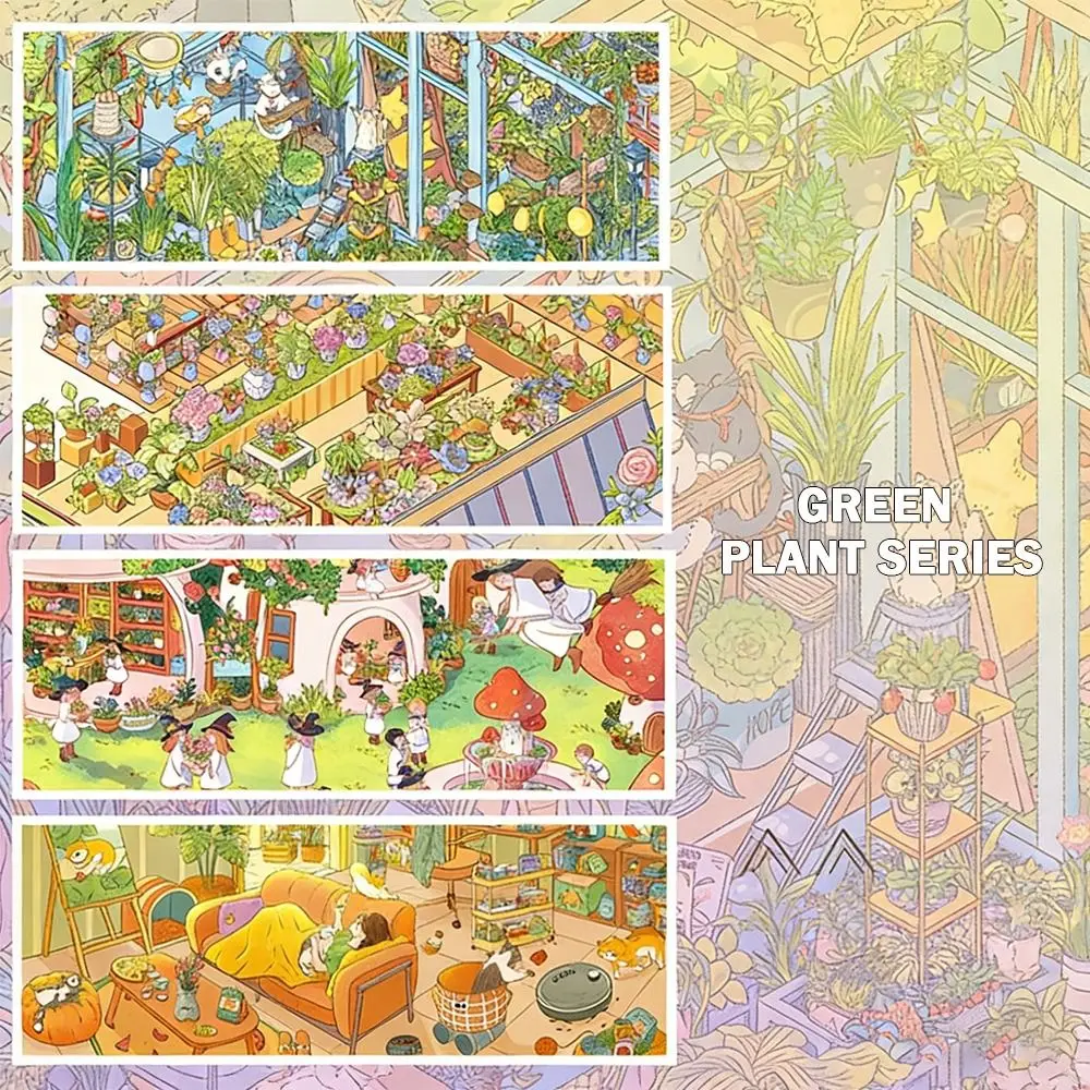 Green Plant Series Landscape Stickers Miniature Scenes 3D Supermarket 3D Cartoon Stickers Hand Stacked Kawaii Style