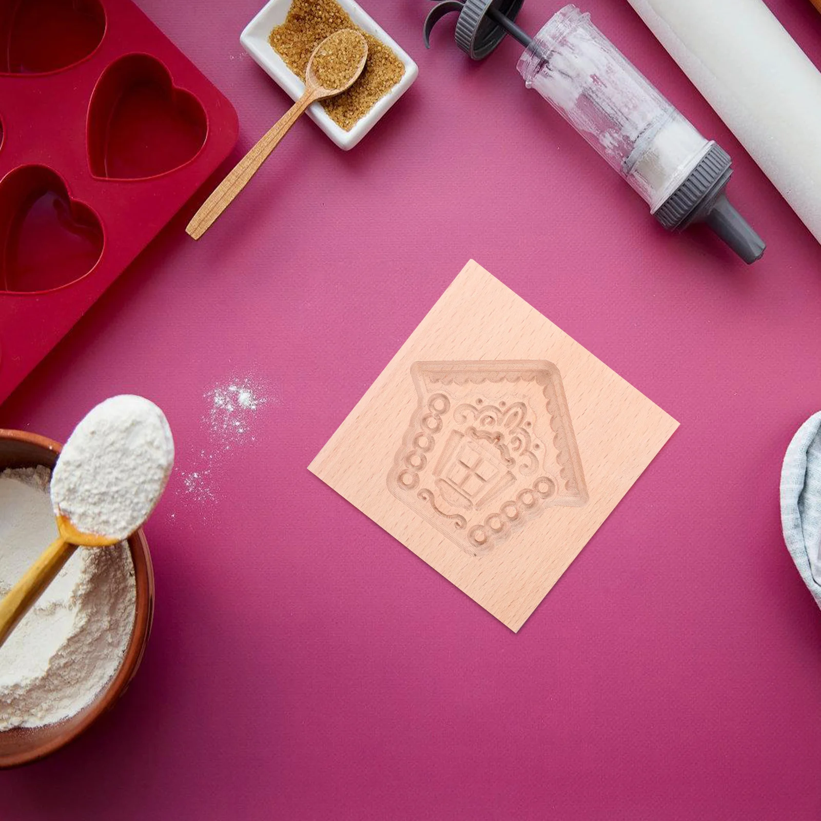 Stampo per timbri per biscotti fai-da-te Stampi per goffratura natalizia per le vacanze da cucina per cuocere taglierina in legno