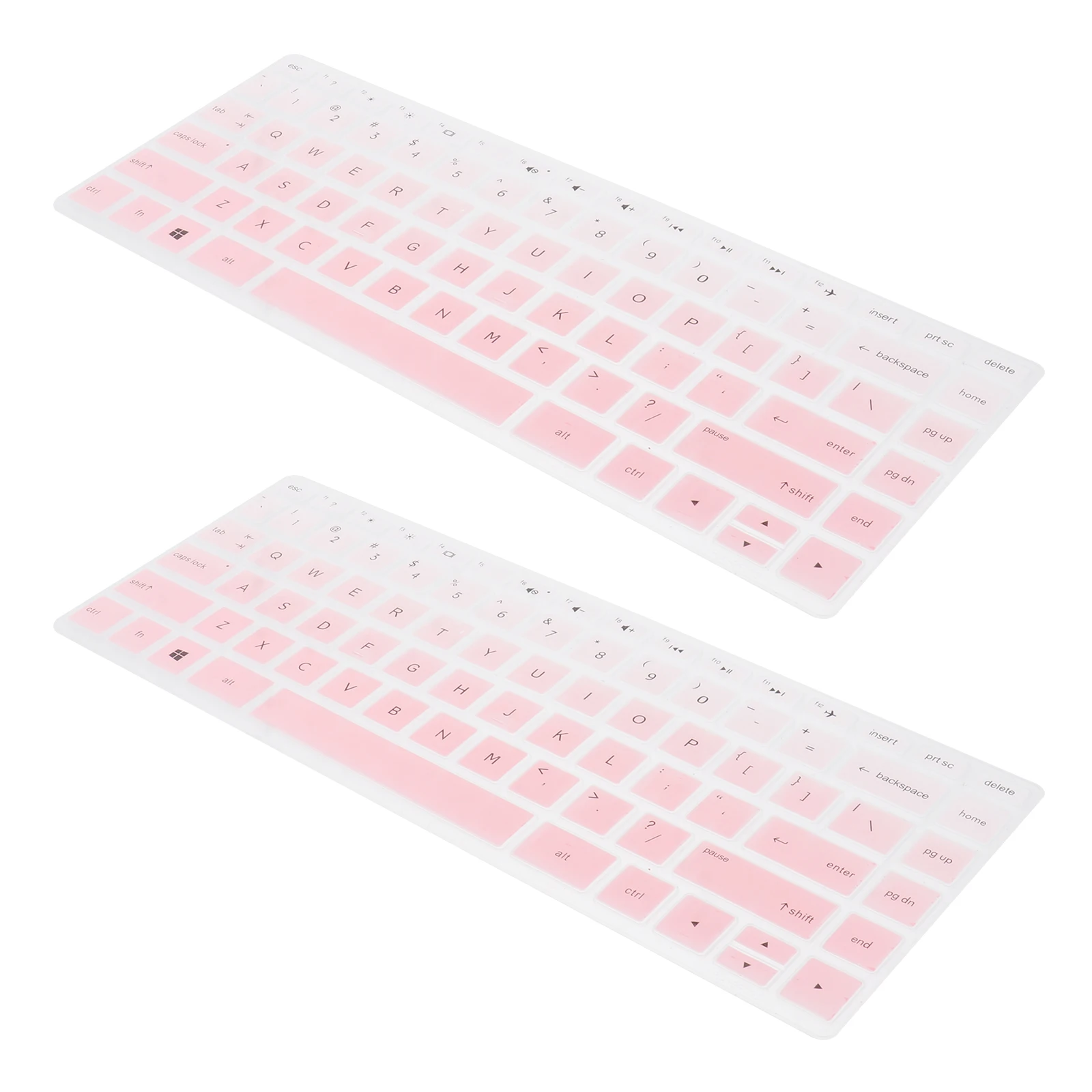 

2pcs 14 Inch Laptop Keyboard Cover Silicone Waterproof Dustproof Film For Hp14Q-Cs0001Tx Gradient Pink Easy Clean Durable