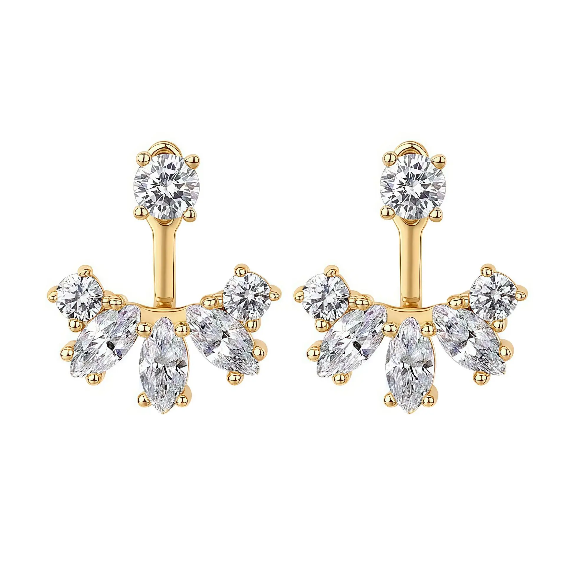 

GRA Certified All Moissanite Drop Earrings S925 Sterling Silver Detachable Studs Women Luxury Party Jewelry Gift