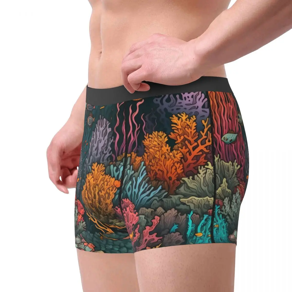 Tropical Marine Ondergoed Coral Reef Print Print Boxershorts Trenky Heren Onderbroek Leuke Shorts Slips Verjaardagscadeau