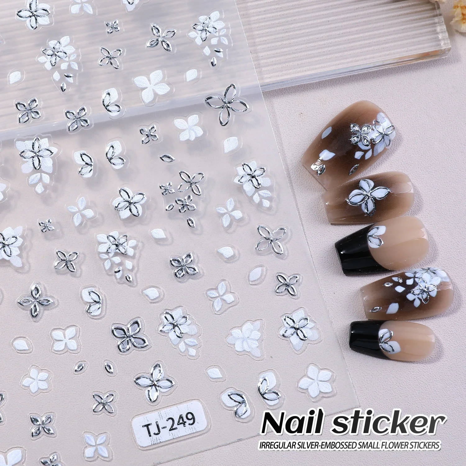 

2pcs DIY 5D Crystal Diamond Nail Stickers Plant Flower Butterfly Wings Decorations