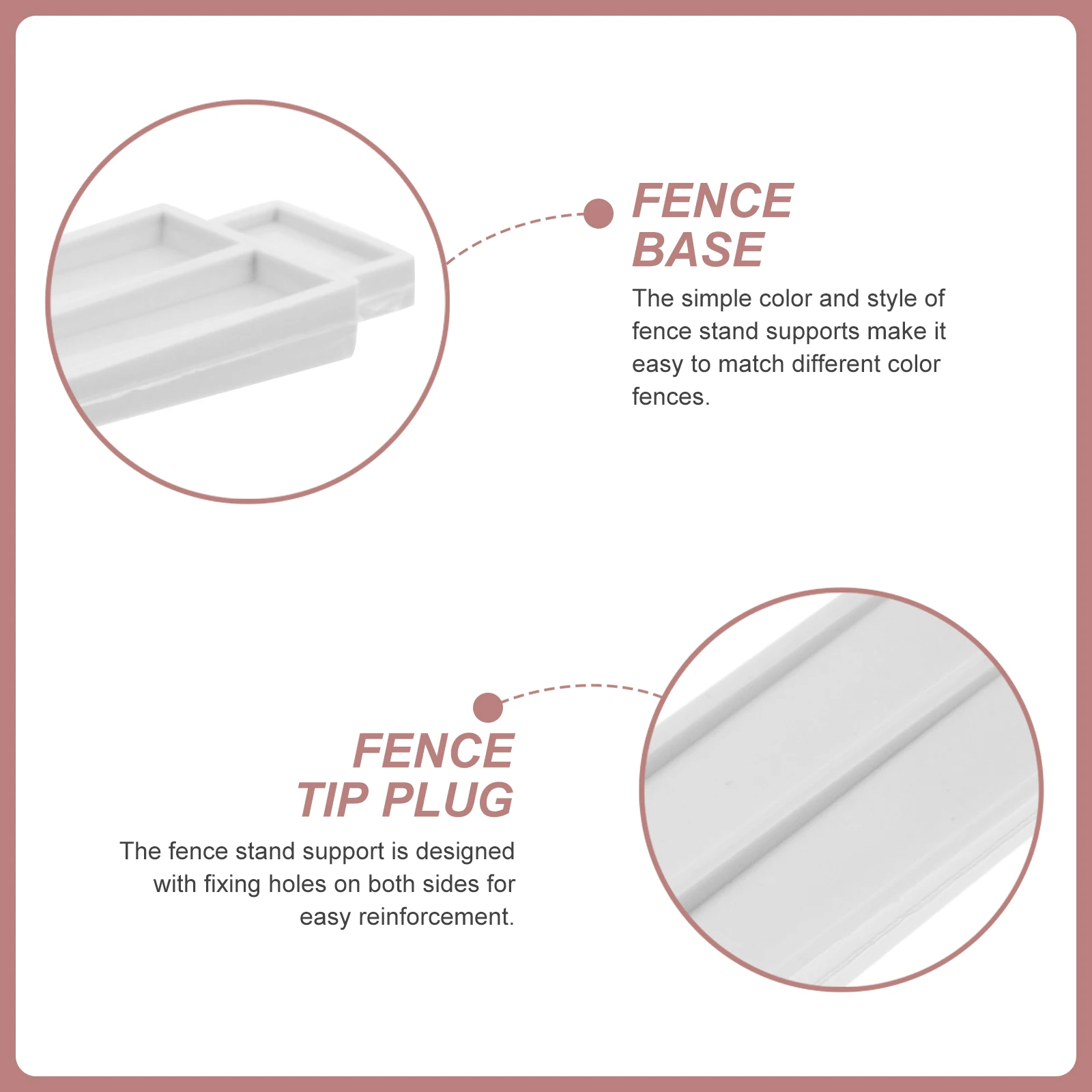 

8pcs White Ground Spikes for Garden Fence Accessories Durable Plastic Fence Plugs Stable Support Matching Colors