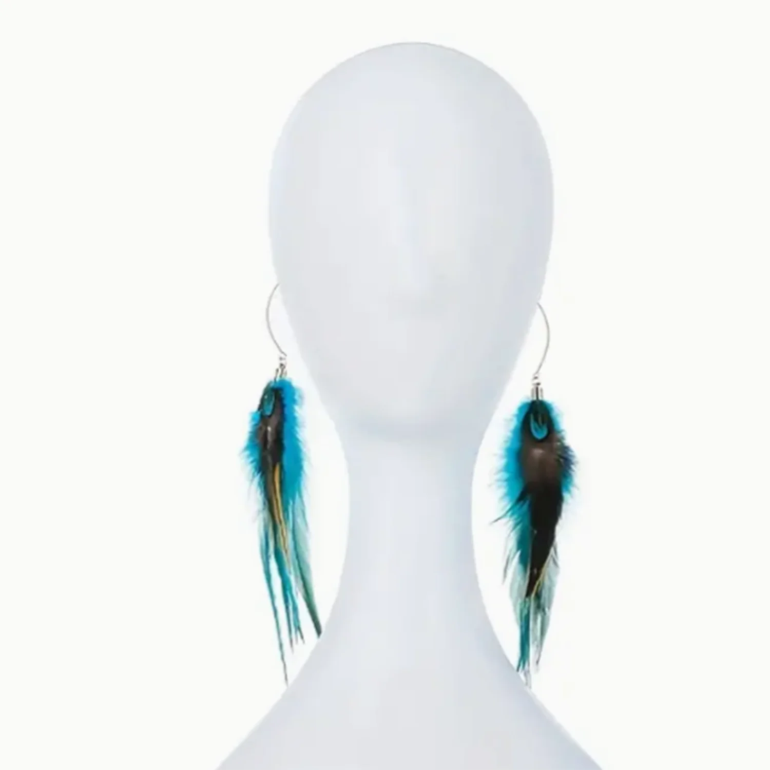 Chic Boho-Style Feather Dangle Earrings Zinc Alloy - Perfect Gift for Stylish Occasions & Memorial Souvenirs