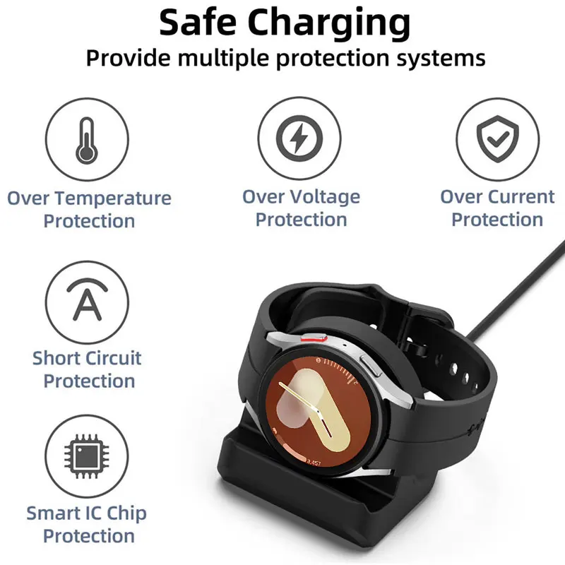 Silicone Charger Dock Holder For Samsung Galaxy Watch Ultra 47mm Charger Stand USB Cable Charge Galaxy Watch 7/6/5/5 Pro 40 44mm image 2