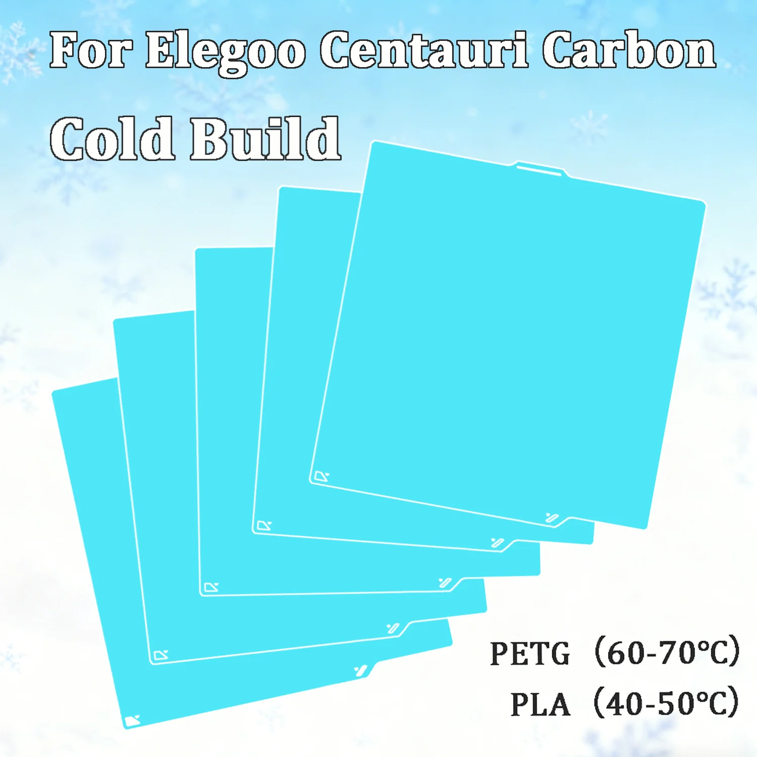 

Cold Build Plate Spring Steel 261x270mm Heat Bed High Viscosity PLA PETG Printing For Elegoo Centauri Carbon 3D Printer