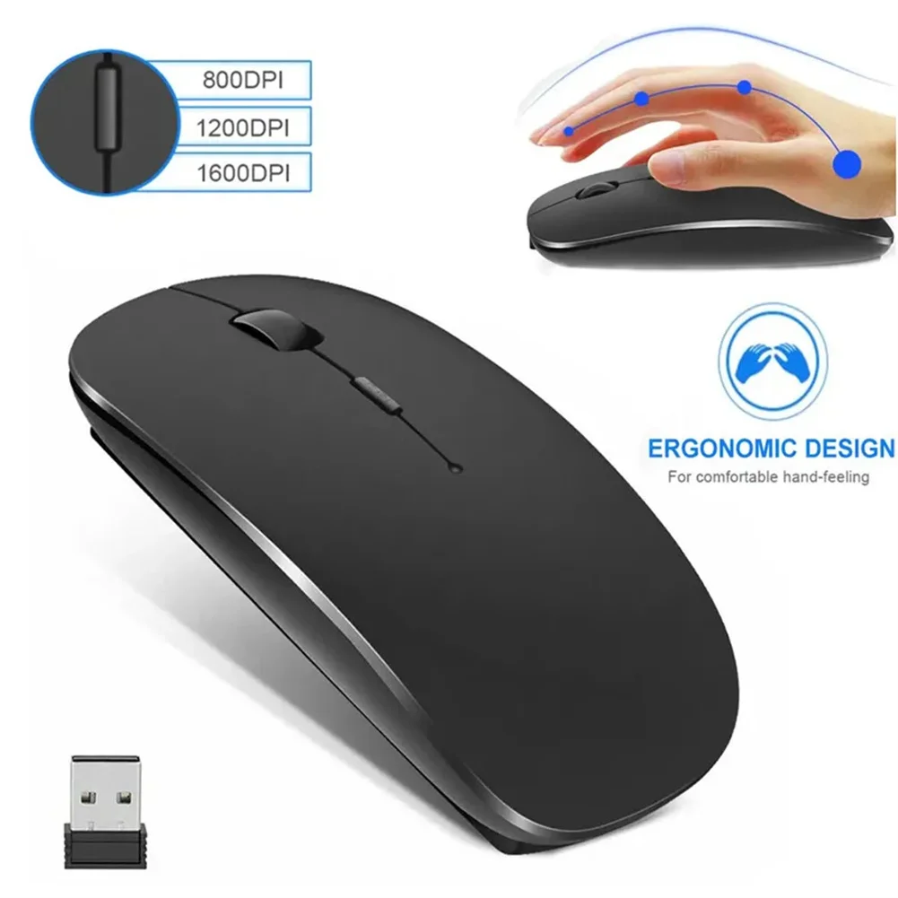 

1600DPI Wireless Mouse For Laptop, 2.4GHz Ultra Thin Silent Mouse, Portable Mobile Optical Cordless Mouse For Laptop PC