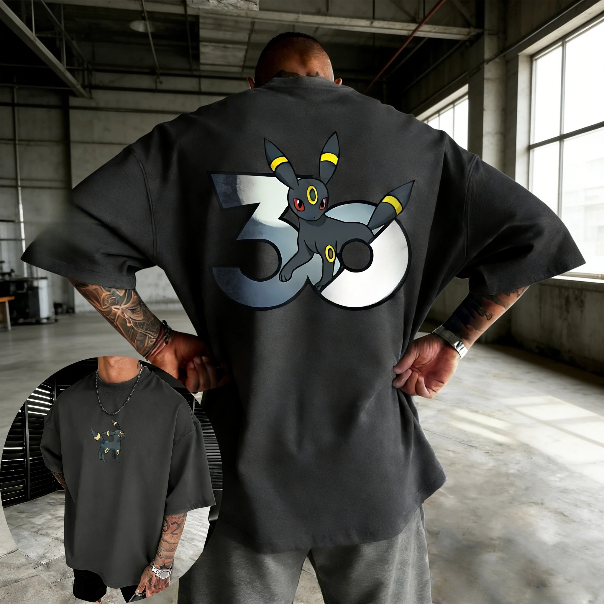 2026 Pokémon 30th Anniversary Umbrion Co-Branded bedrucktes T-Shirt für Herren und Damen – Sommer-T-Shirt 2026 Streetwear – Detail 8