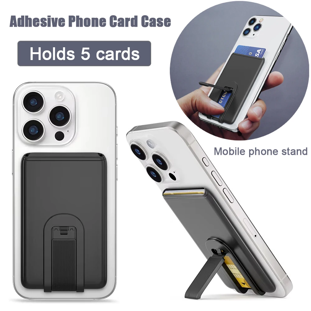 Adhesive Phone Card Holder Stick-on Wallet ID/Credit Card Holder Pouch Sleeve Back Card Holder Pocket for iPhone Samsung Galaxy