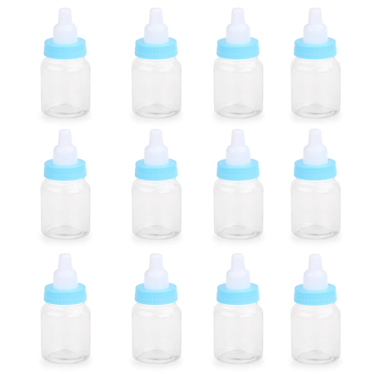 

12Pcs Small Baby Bottle Gift Boxes Pink 9Cm Tall Plastic Baby Shower Decorations Candy Fillers Party Favors Table Scatter