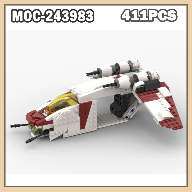 

Moc-243983 Gunship Building Block Scene Simulation Puzzle Toy Spaceship Creative Brick Model Education Toy Combat Fighter 411PCS