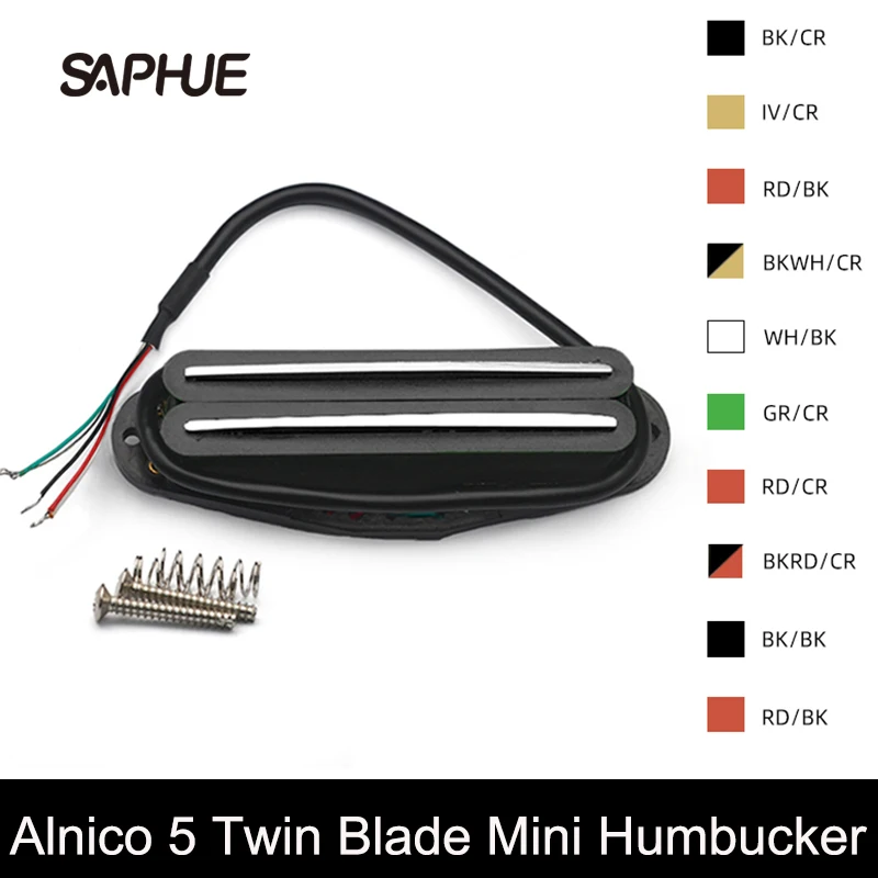 

Alnico 5 Dual Hot Rails Humbucker Pickup Single Coil Sized For ST/SQ Guitar Parts 9K Multi-Colour