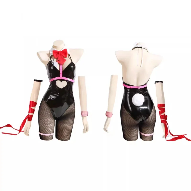 أرنب Mikuu تأثيري الوردي الأرنب دعوى فسيفساء لفة أرنب هول هالوين ازياء للنساء الأرنب فتاة زي أنيمي شعر مستعار تأثيري