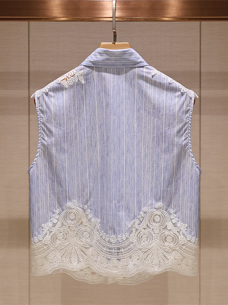 

Heavy Embroidery Lace Vest Women's Svel Top Sweet Youthful Design Summer Faion Commute Sle B3B20776-4.20