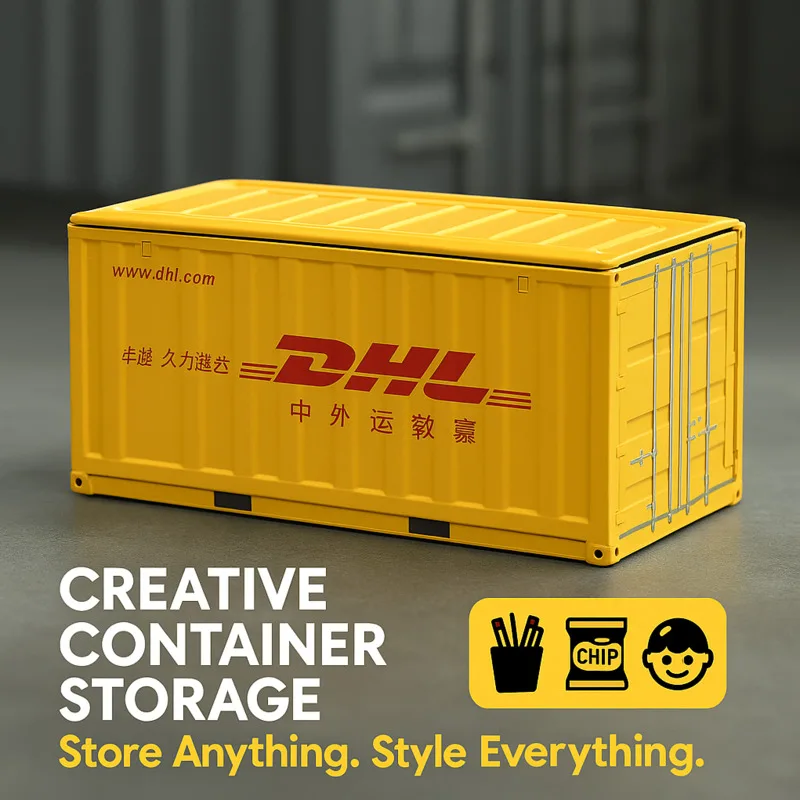 

Mini Scale Simulated Shipping Cargo Container Model Multifunctional Storage Box Desktop Organizer Home Storage Decoration