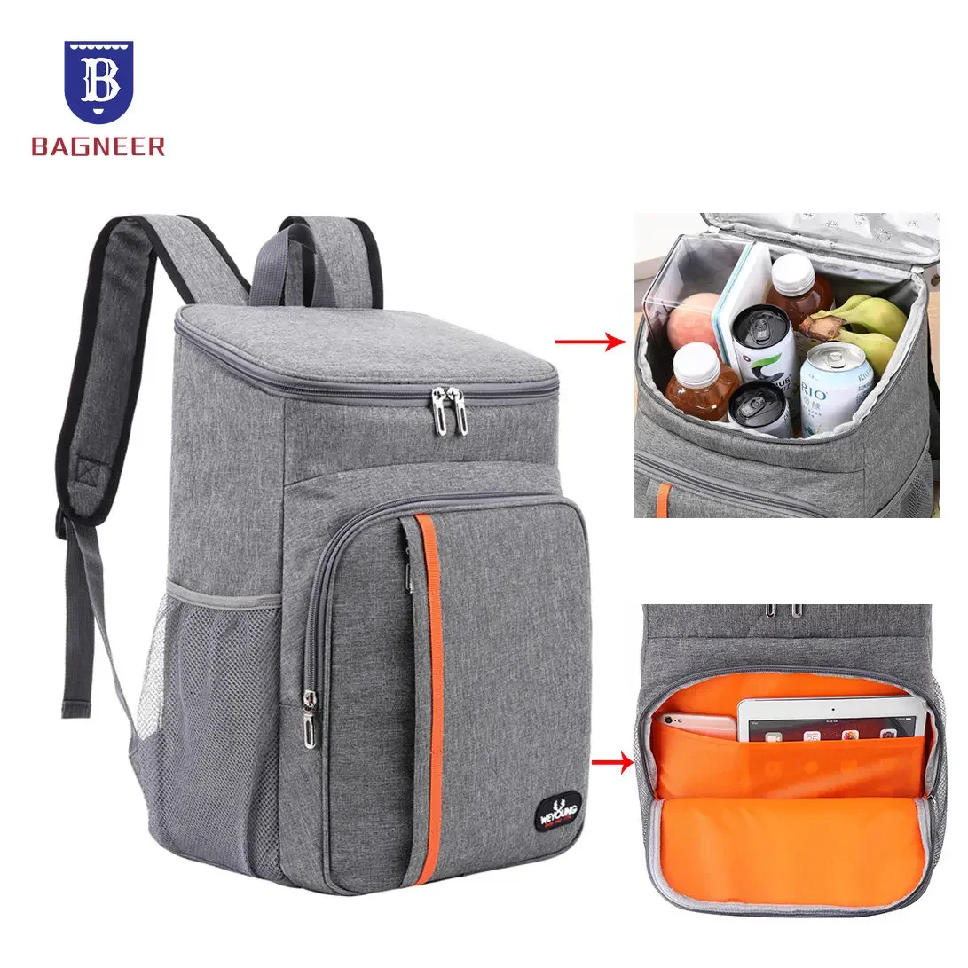 Mochila térmica aislante para exteriores, bolsa de almuerzo a prueba de fugas, nevera para bebidas, Picnic, comida fresca, 20L